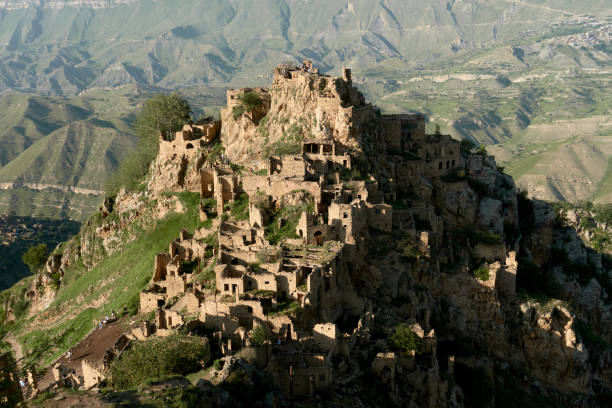 istock Abandoned mountain village Gamsutl, Dagestan. 1346961104