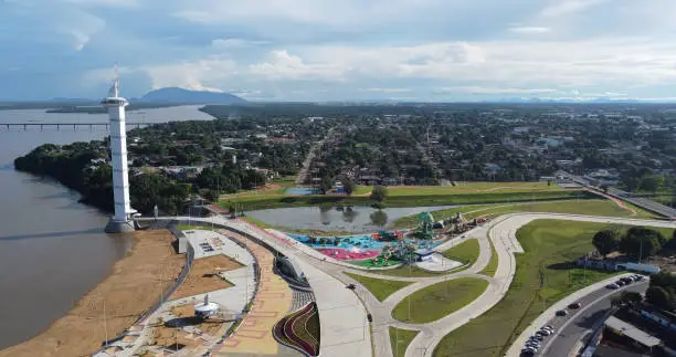 Aerial view of Parque do Rio Branco in Boa Vista, Roraima. Northern Brazil.