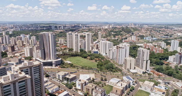 Aerial view of a Ribeirao Preto city park. Dr Luis Carlos Raya Park. Aerial view of a Ribeirao Preto city park. Dr Luis Carlos Raya Park. Brazil. ribeirão preto stock pictures, royalty-free photos & images