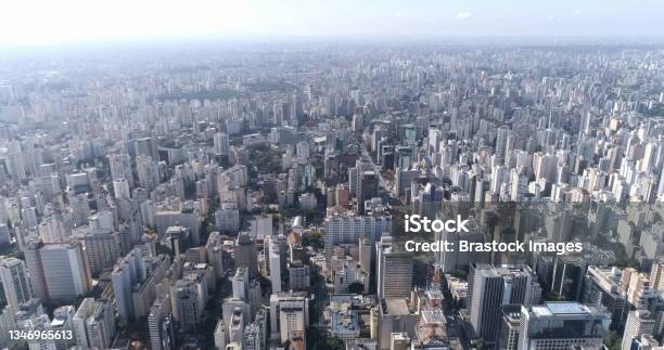 Aerial View Of The City Of Sao Paulo Stock Photo - Download Image Now - Aerial View, São Paulo, São Paulo State