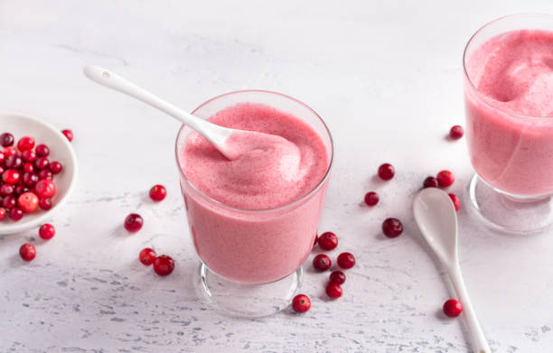 istock Vegan cranberry mousse with semolina and fresh cranberries 1346971806