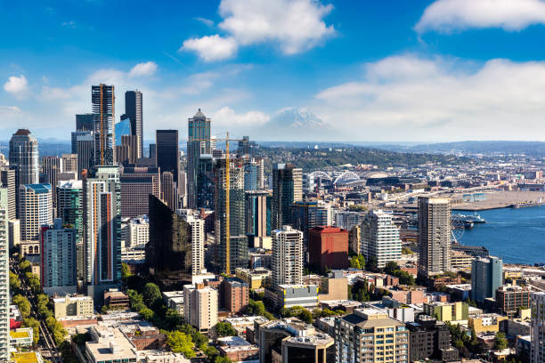 istock Aerial view of Seattle, USA 1346973574
