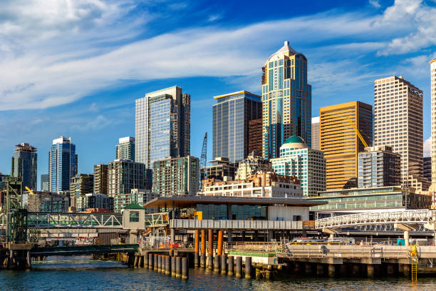 istock Seattle cityscape at Elliott Bay 1346973588