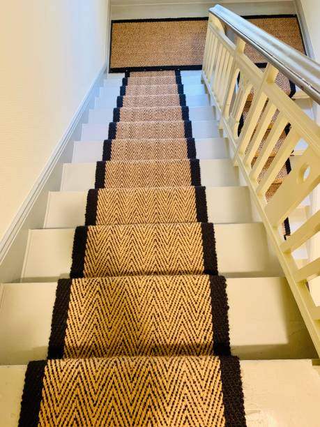 istock Empty wooden staircases of a building 1346974226