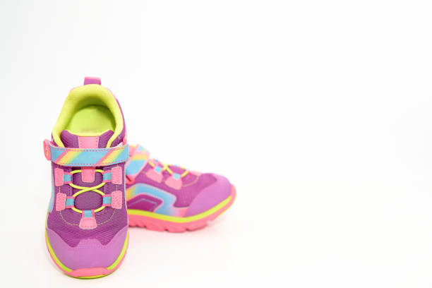 istock colour kid  sneakers shoes with shoelace on floor side view soft focus copy space 1346987433