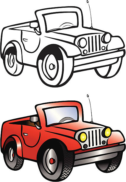 jeep - ilustração de arte em vetor