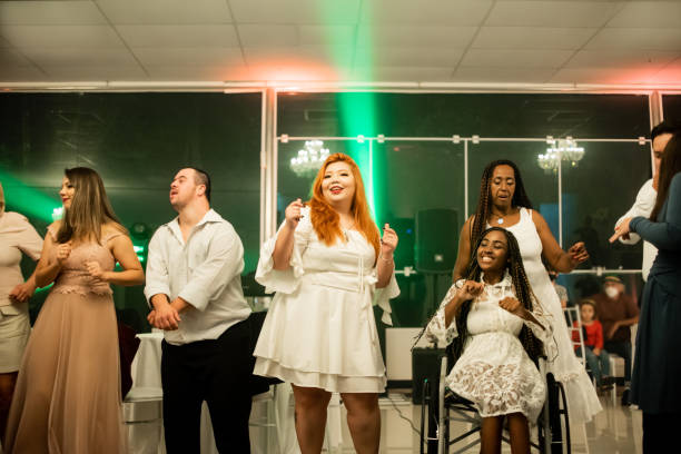 istock Group of people having fun at the party. 1346995577