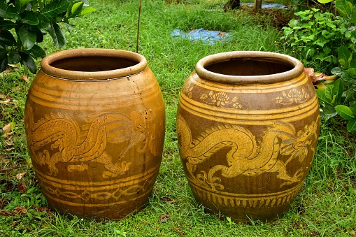 Two old water jars