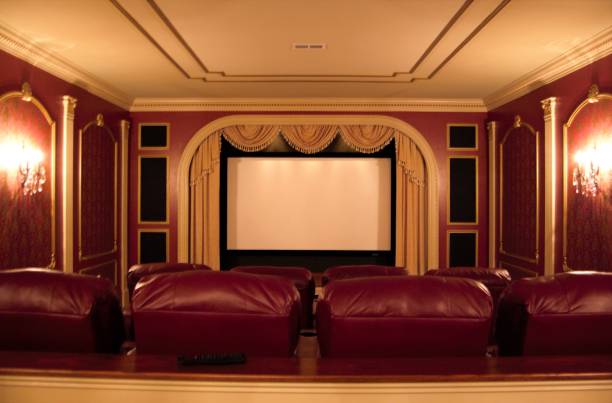 vista frontal do home theater - private cinema - fotografias e filmes do acervo