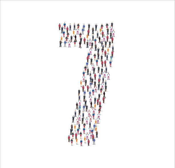 istock A number 7 symbol made from a large group of people. 1347004129
