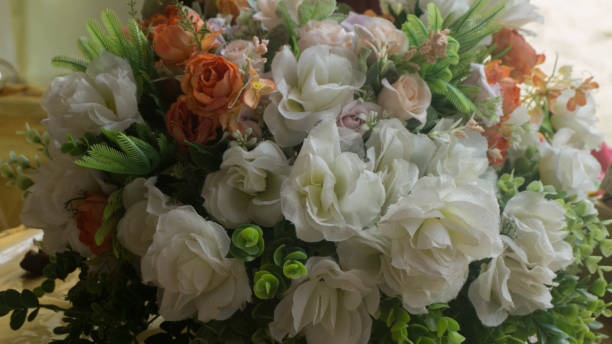 istock Wedding flowers decoration, bridal bouquet. Roses decorative plants. 1347005759