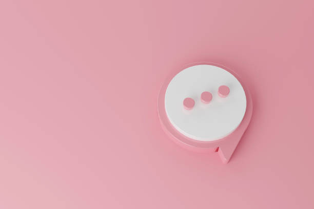 Chat icon on pink background. Online live chat chatting on application communication digital media website and social network. 3d rendering illustration