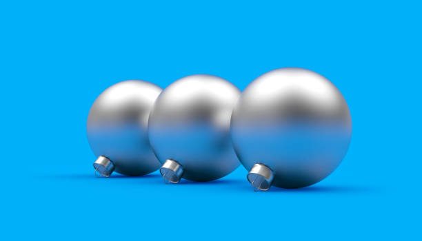 istock Row of silver Christmas balls 1347011631