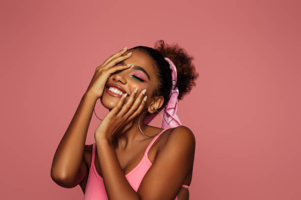 istock Beautiful afro woman with bright make-up 1347013290