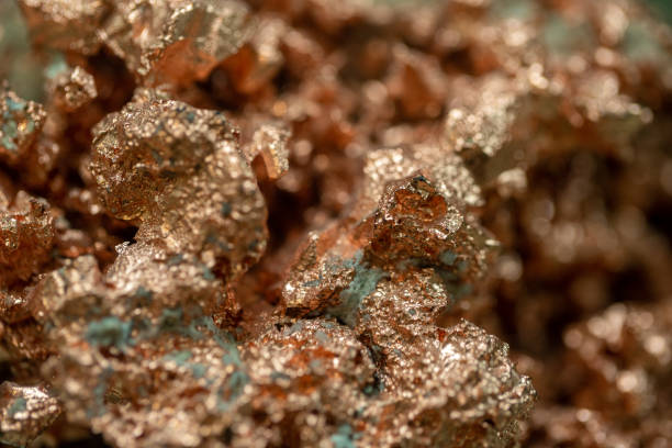 Material photo of copper ore Material photo of copper ore metal ore stock pictures, royalty-free photos & images