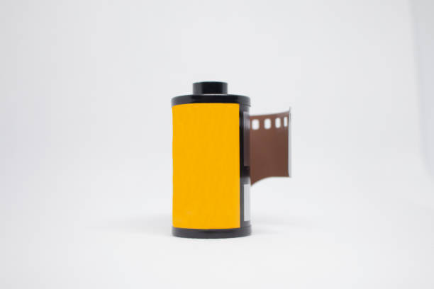 istock Close-up 35mm film rolls on a white background. 1347020013