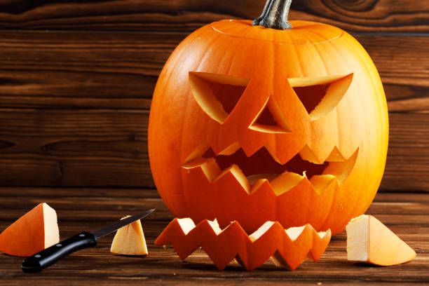 istock Carving of Halloween pumpkin 1347020390