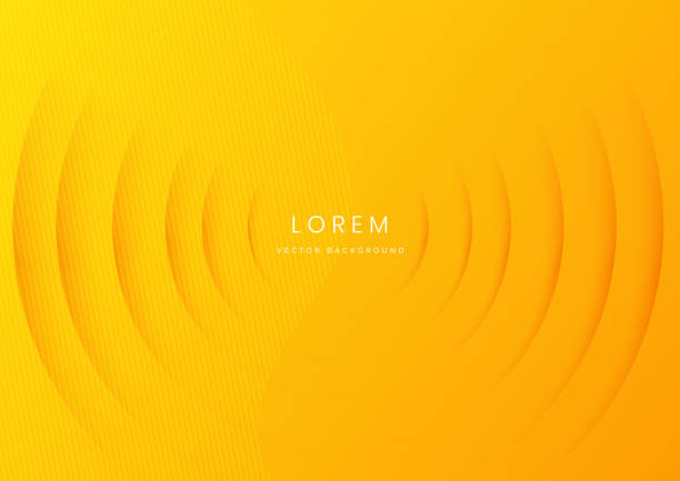 Abstract yellow and orange curve circle layer overlapping background.  Sound wave. Abstract yellow and orange curve circle layer overlapping background.  Sound wave. You can use for ad, poster, template, business presentation. Vector illustration music loop stock illustrations