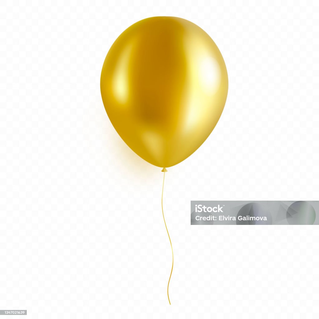 profiel Fantasie Perfect Gold Helium Balloon Isolated On Transparent Background Golden Ballon In  Realistic Style Stock Illustration - Download Image Now - iStock