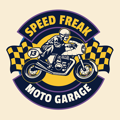 vector of Speed Freak Vintage Motorcycle Garage Badge