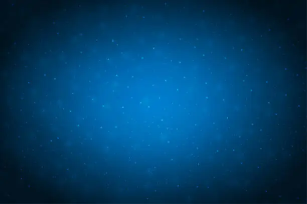 Vector illustration of Creative dark midnight blue coloured shiny vector backgrounds with glow in the centre and glittering glowing dots all over
