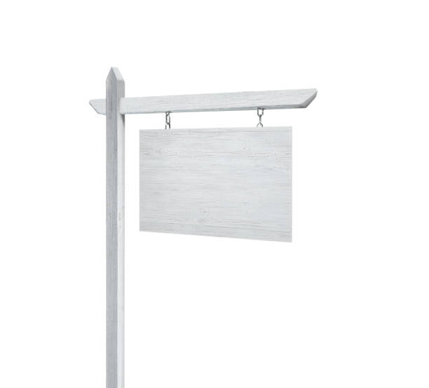 istock Blank real estate sign on white background 1347028966