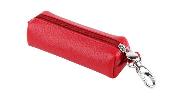 istock Red housekeeper female leather expensive briefcase isolated on white 1347035926