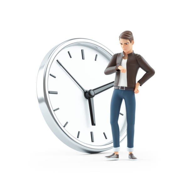 istock 3d impatient cartoon man standing in front of clock 1347040715