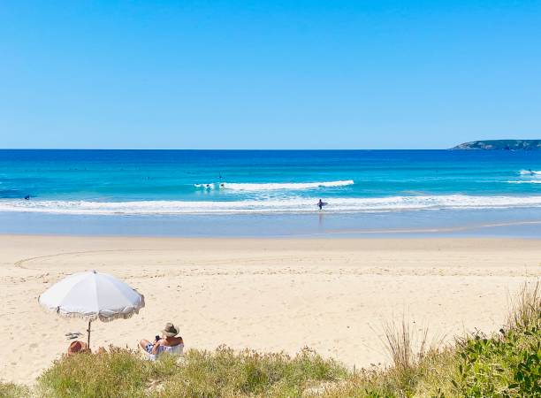 istock Aqua Blue Waves on Perfect Beach Day 1347043962