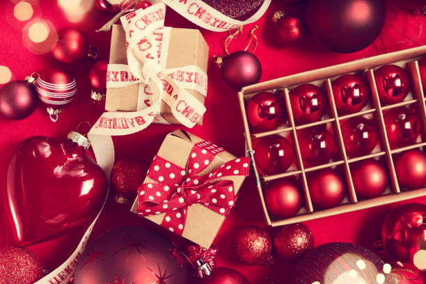istock Monochrome red christmas lifestyle 1347045380