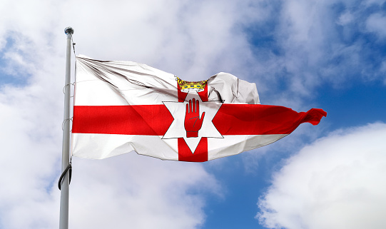 Northern Ireland flag - realistic waving fabric flag