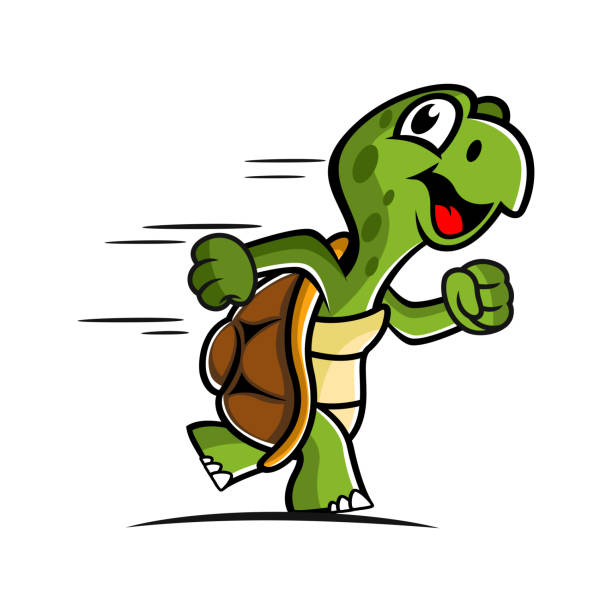 Cartoon Mascot Funny Running Turtle Stock Illustration - Download Image Now  - Turtle, Running, Track Event - iStock