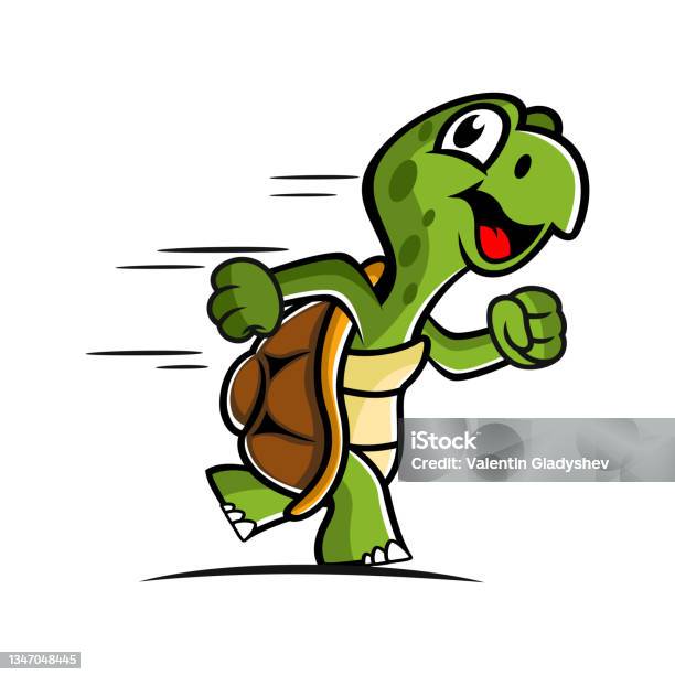 Cartoon Mascot Funny Running Turtle Stock Illustration - Download Image Now  - Turtle, Running, Track Event - iStock