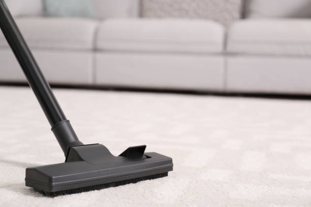 istock Hoovering floor with modern vacuum cleaner, closeup. Space for text 1347050855