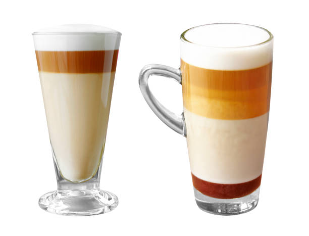 istock hot latte in glass isolated on white background 1347051204
