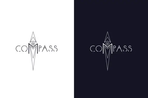 Vector illustration of Compass Logo Vector Icon. Modern Navigation Symbol.