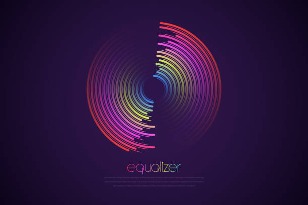 추상적 인 다채로운 리듬 사운드 웨이브 - power amplifier stock illustrations