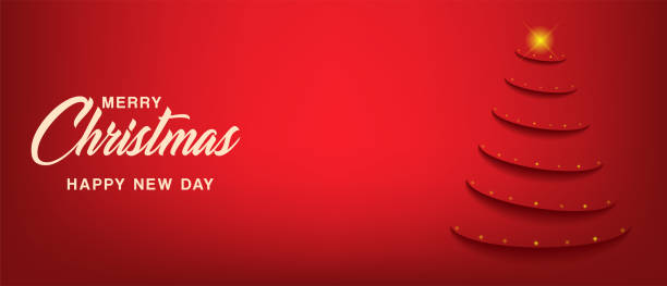 background illustration for christmas and red year, red background with christmas tree