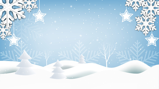 Merry Christmas and Happy New Year. background with snowflakes and decoration for christmas
