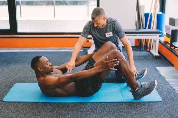 istock Sports training with personal trainer 1347061680