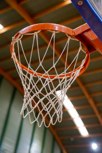 istock Basketball basket seen from below 1347064504