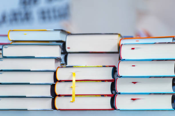 istock Stack of new books on the table. 1347064777