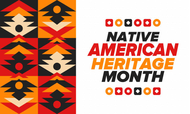 Native American Heritage Month in November. American Indian culture. Celebrate annual in United States. Tradition pattern. Poster, card, banner and background. Vector ornament, illustration Native American Heritage Month in November. American Indian culture. Celebrate annual in United States. Tradition pattern. Poster, card, banner and background. Vector ornament, illustration american tribal culture stock illustrations