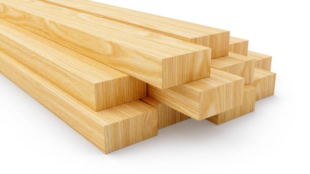 istock 3D Rendering Wooden Boards material construction on white background 1347065867