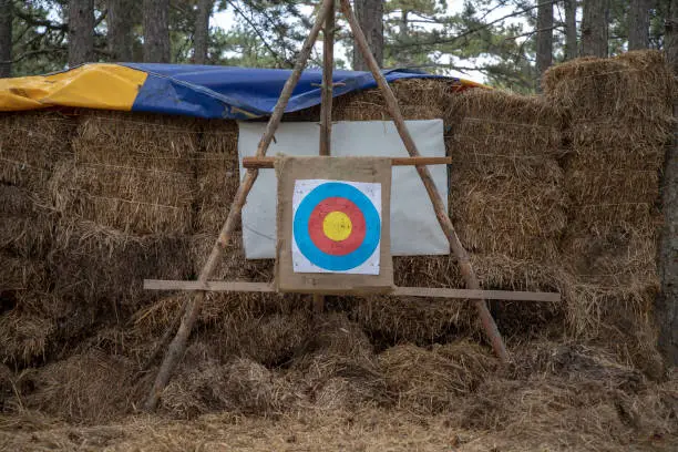 Photo of A bullseye on the archery range