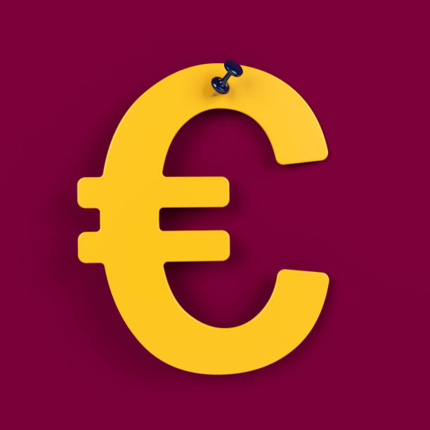 istock Orange-colored Euro symbol. 1347066981