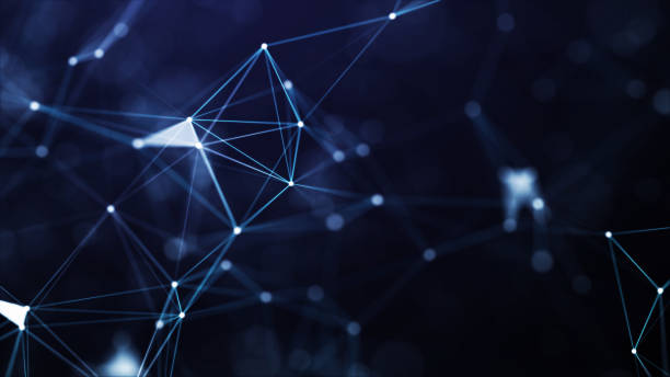 istock Network connection structure. Abstract background with moving dots and lines. Futuristic illustration. Digital technology design. 3d rendering. 1347068377