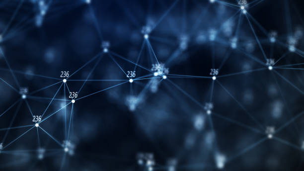istock Network connection structure. Abstract background with moving dots and lines. Futuristic illustration. Digital technology design. 3d rendering. 1347068380