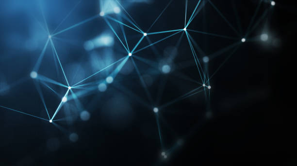 istock Network connection structure. Abstract background with moving dots and lines. Futuristic illustration. Digital technology design. 3d rendering. 1347068392