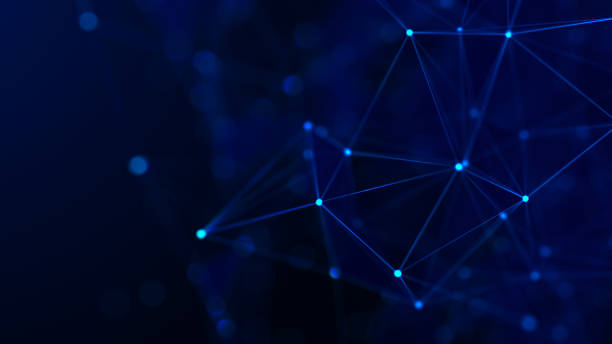 istock Network connection structure. Abstract background with moving dots and lines. Futuristic illustration. Digital technology design. 3d rendering. 1347068535